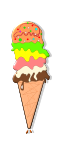 sorvete colorido